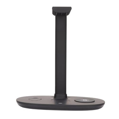GOWENIC Wireless Charger Headphone Stand, 15W Fast Charge Detachable, Wireless Charger Dock Station for Office Gaming Desk, Headphone Charging Hanger for Gaming Headset Controller