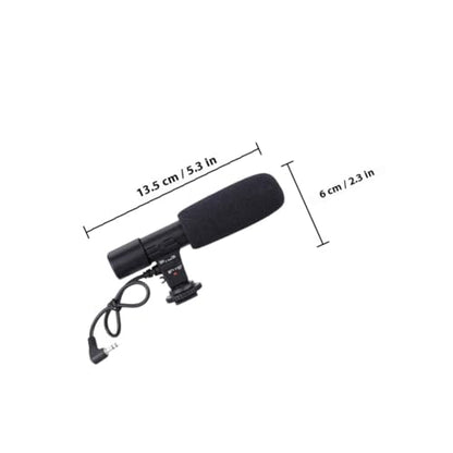 Mikinona Professional Camera Microphone for DSLR Camcorder with Long Pickup Distance Up to High-Definition Stereo Sound Cable Hot Shoe and Screw Mount for Interview Recording and Live