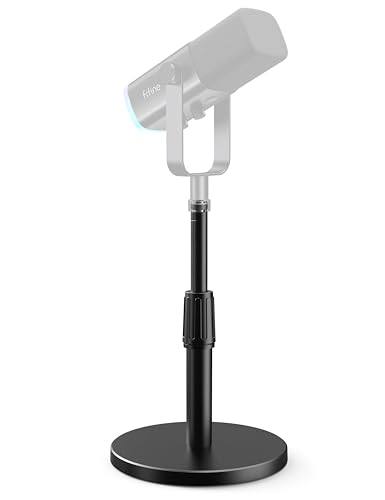 FIFINE Desktop Microphone Stand, Heavy-Duty Metal Adjustable Table Mic Stand with 5/8" Male to 3/8" Female Screw Adapter, 4 Non-Slip Pads Compatible with Microphones for Recording, Streaming-BS1 | Table Mic Stand, 5/8" to 3/8" Screw Adapter, Height Adjust