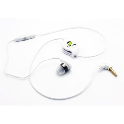 Retractable Mono Earphone Headphone 3.5mm w Mic Compatible with AT&T Motivate/Motivate 4/Motivate Max/Maestro Plus, Headset Handsfree Earbud Earpiece Microphone