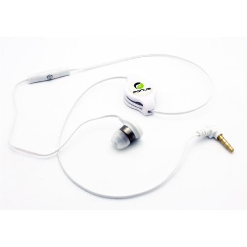 Retractable Mono Earphone Headphone 3.5mm w Mic Compatible with Lenovo Tab Plus 11.5" (2024)/K11 Plus 11.45" (2024)/Tab K10 10.3" (2021), Headset Handsfree Earbud Earpiece Microphone