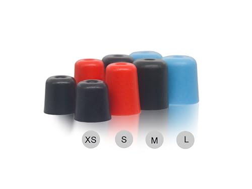 Klowcok Foam Eartips for ISOtunes, Westone, Plugfones, Etymotic, Large | Earbuds Replacement Tips, Comfort Fit, 3 Pairs, Black - size: Large