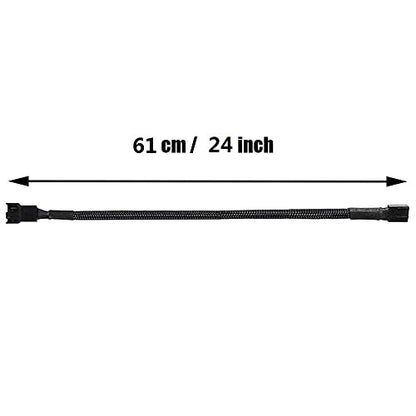 24" pwm Fan Extension Cable，4 pin Fan Extension Cable，Cable Extension pc，PC Fan Extension Cable, PWM Fan Extension Cable, PWM Extension Cable (24"（60cm） 5pcs) - size: 24"（60cm）5pcs