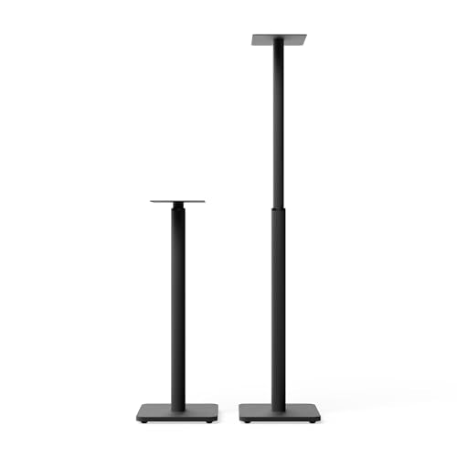 Kanto SPH Adjustable Height Bookshelf Speaker Stands, Pair | Heavy Duty Steel Floor Speaker Stands 24 to 42 in | Holds 30 lb | Internal Cable Management | Reduced Vibration | Carpet Spikes | Black - color: Black, size: Height Adjustable