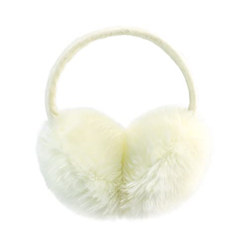 POXIMI Women Winter Earmuffs Girl Ski Adjustable Ear Covers for Kid Cute Bow Ear Warmer Outdoor Earmuff Fleece Lining - color: C-beige