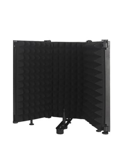Microphone Isolation Shield with Sound Absorbing Panel – Vocal Recording Diffuser/Noise Deadening for Studio/Home Recording Gear