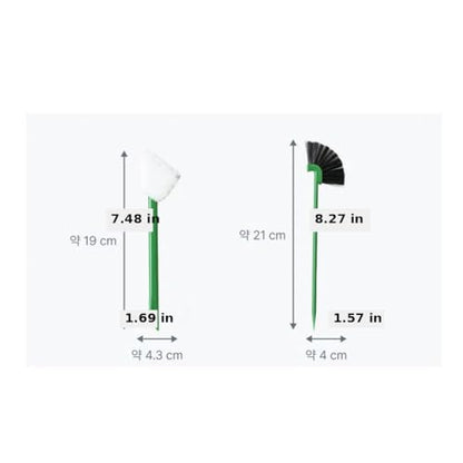 Mini Keyboard Cleaning Brush Set (3-Pack), Detail Crevice Cleaning Tool with Scraper and Microfiber Head for Window Tracks, Air Vents, and Electronics, Green