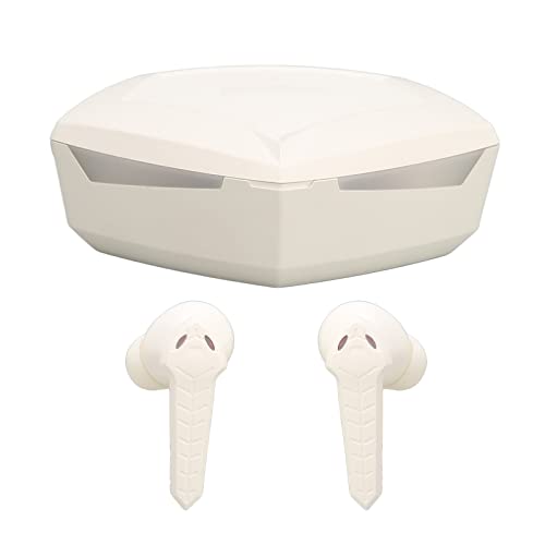 Low Latency Bluetooth Gaming Earbuds 45ms Dual Modes Wireless Earphone Stereo Sound with Built in Mic for Phone Laptop PC, 13mm Driver, 8H Battery (White) - color: White
