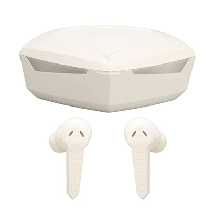 Low Latency Bluetooth Gaming Earbuds 45ms Dual Modes Wireless Earphone Stereo Sound with Built in Mic for Phone Laptop PC, 13mm Driver, 8H Battery (White) - color: White