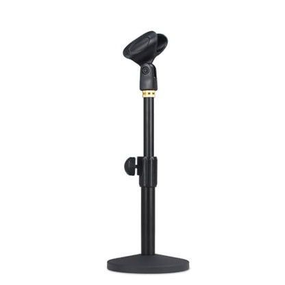 Audio-Technica AT2035 Cardioid Condenser Microphone Bundle with Pop Filter + XLR Cable + Microphone Desktop Stand + Microfiber Cleaning Cloth (5 Items)
