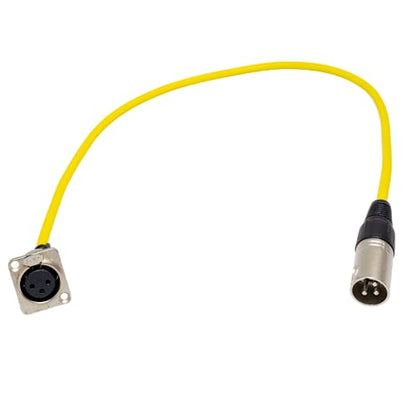 2ft Pigtail: XLR Female Panel Mount to XLR Male Plug (Yellow) - color: Yellow