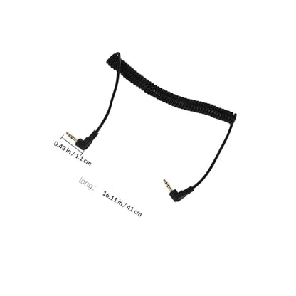 Zerodeko Coiled 3.5mm Stereo Aux Audio Cable Right Angle Connectors Portable for Home Car Audio Devices