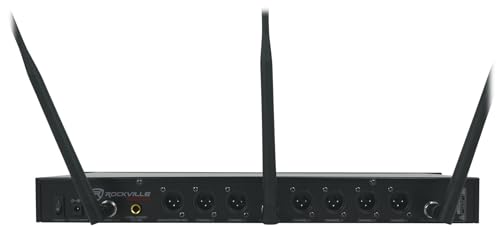 Rockville RWM-66 6-Mic Adjustable Frequency Wireless UHF Microphone System