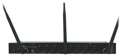 Rockville RWM-66 6-Mic Adjustable Frequency Wireless UHF Microphone System