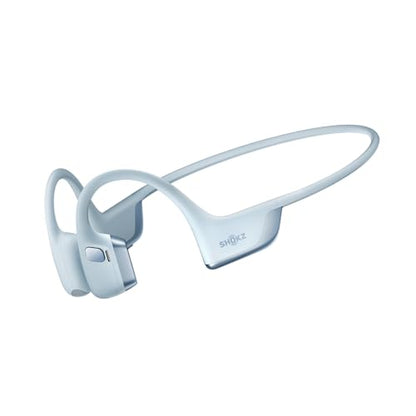 SHOKZ OpenRun Pro 2 Bone Conduction Bluetooth Sport Headphones, Blue | Bundle with Reflective Strip；Open-ear awareness; DualPitch premium sound；Smart Mic; IP55; 12H battery; Running/cycling/hiking - color: Blue, size: Standard