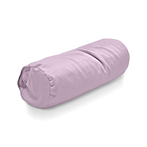 Cotton Neck Roll Pillowcase - Hypoallergenic and Smooth Natural Fabric Pillow Protector - Soft and Breathable Sateen Weave Pillow Cover with Enclosed Sleeve Design - Made in USA - Pink, 6" x 16" - color: Pink (Sateen Weave), size: 6" x 16"