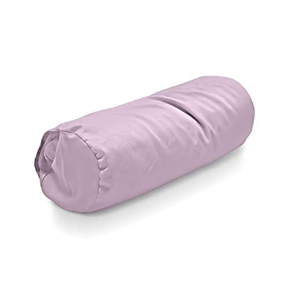 Cotton Neck Roll Pillowcase - Hypoallergenic and Smooth Natural Fabric Pillow Protector - Soft and Breathable Sateen Weave Pillow Cover with Enclosed Sleeve Design - Made in USA - Pink, 6" x 16" - color: Pink (Sateen Weave), size: 6" x 16"