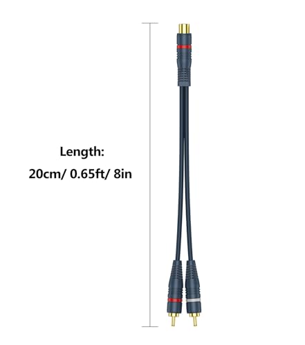 RCA Splitter 1 Female to 2 Male 2 Pack, RCA Y Splitter Audio Cable Split