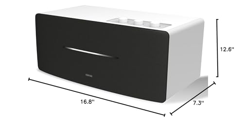 Edifier D12 Integrated Desktop Computer Speakers with Bluetooth 5.0, Wireless Stereo Tabletop Speaker 70 Watts RMS with Subwoofer Line Out, RCA, Aux Input for PC Monitor Laptop (White) - color: white