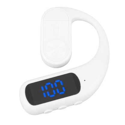 AMONIDA Bluetooth Headset, Single Ear Headset with Earhook Design, Noise Canceling Wireless Handsfree Earpiece for Trucker Driver Business (White) - color: White