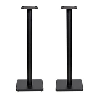 Fluance Floor Speaker Stands for Surround Sound and Bookshelf Speakers with Solid Construction, Adjustable Floor Spikes, Rubber Isolation Feet, Cable Management, Square Base - Matte Black/Pair (SS05S) - style: Matte Black - Square Base