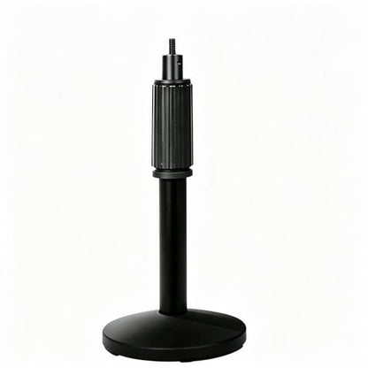 Microphone Desk Stand with Weighted Iron Base, Non-Slip Bottom for Podcast, Gaming, Home Studio, Tool-Free Setup (Without Boom Arm)