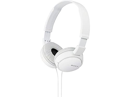 Sony ZX Series Wired On-Ear Headphones, White MDR-ZX110 - color: White, style: No Mic