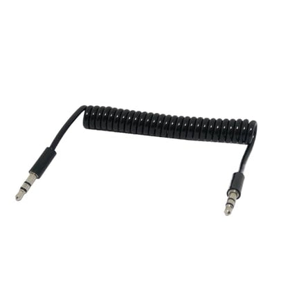 Plug to Plug Headphones Ja-ck Audio Cable Black 3/10TF 4-Pole Spring Coiled 3.5mm Aux Cable W/Mic Audio Auxiliary Cable(0.5M,Male-Femae) - color: Male-Femae, size: 0.5M