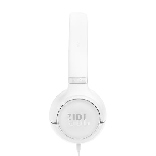 JBL Tune 530C - Wired On-Ear Headphones - White | JBL Pure Bass Sound, Hi-Res Audio, Wide compatibility, 3-button remote with microphone, Easy EQ presets - color: White