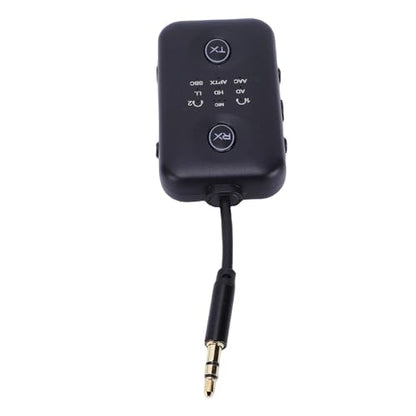 Jiawu Bluetooth Transmitter Receiver, Bluetooth 5.4 Ultra Low Latency Wireless Audio Adapter, Rotatable Audio Jack with Builtin 300mAh Battery USB Type C Charging 12m Range for