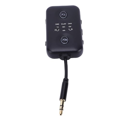Pomya 2-in-1 Bluetooth 5.4 Transmitter Receiver | Rotatable Audio Jack Wireless Adapter Low Latency for TV PC Car, 300mAh