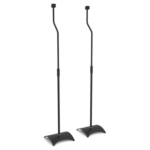 AVF Speaker Floor Stands for Speakers up to 11 lbs, Adjustable Height 31.75-42.2 Inch, Steel Speaker Stand Pair with Weighted Base, Black, EAK80B-A - style: Black w Metal Base