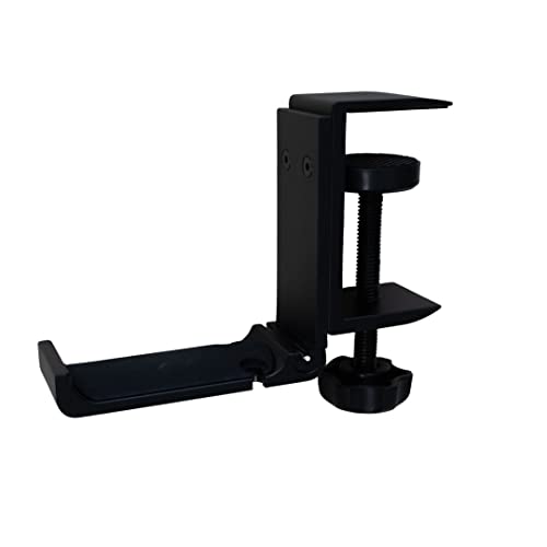 H-Clip Foldable Universal Headphone Hanger - Adjustable Clamp Hook Mount, Under-Desk Holder for Gaming & Audio Headsets, Space-Efficient Design, Durable Metal Construction