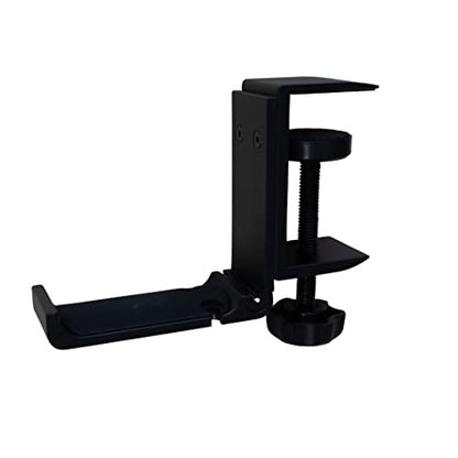 H-Clip Foldable Universal Headphone Hanger - Adjustable Clamp Hook Mount, Under-Desk Holder for Gaming & Audio Headsets, Space-Efficient Design, Durable Metal Construction