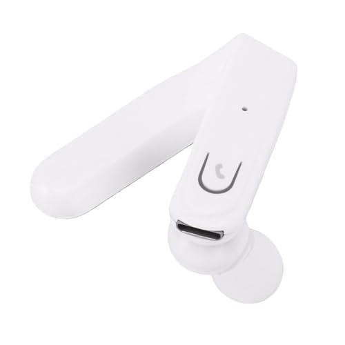 Bewinner Single Ear Bluetooth Headset, 15 to 20 Hour Playtime, IP67 Wireless Bluetooth Earpiece with HD Mic for Trucker Driver Office Travel Laptop Cell Phone (White) - color: White