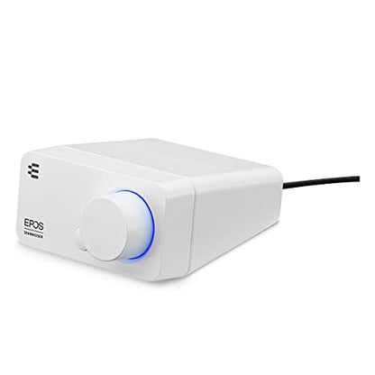 EPOS GSX 300 - External Computer Sound Card - High-Resolution Stereo & 7.1 Surround Sound - LED Volume Dial; Customizable Smart Button - Windows 10 Synchronized - Snow Edition - color: White