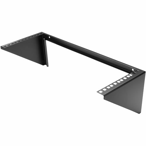 StarTech 4U Vertical Wall-Mount Rack Bracket, 19in, 125lb, TAA (RK419WALLV) | Open-frame L-shaped bracket for network and data equipment, Low-profile, EIA-310, 56.7kg, Any depth - size: 4U