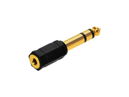 Monoprice 6.35mm (1/4 Inch) Male TRS Stereo Plug to 3.5mm (1/8 Inch) Female TRS Stereo Jack Adapter, Gold Plated, Black