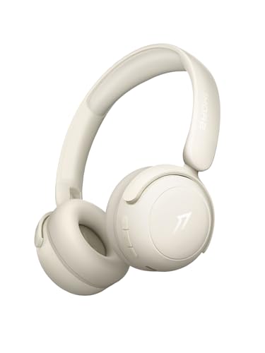 1MORE HQ20 Wireless On-Ear Headphones with Microphone, 85dB Safe Volume, 65H Playtime, Lightweight Foldable Bluetooth Headphones for School/Travel, Android and iOS Compatible, White - color: White