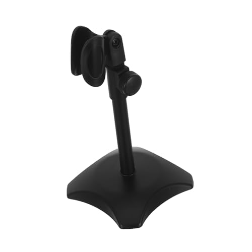 Toddmomy Adjustable Desktop Microphone Stand with Heavy Duty round Base, Compact and Portable Mic Table Stand Compatible with Handheld and Heavyweight Microphones for Podcasts
