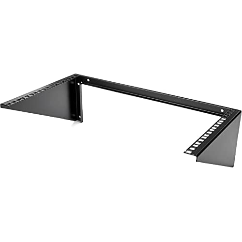 StarTech 6U Vertical Wall-Mount Patch Panel Rack, 19in, TAA (RK619WALLV) | Open-frame steel vertical mounting bracket for networking and data equipment, EIA-310, Includes cage screws and nuts - size: 6U