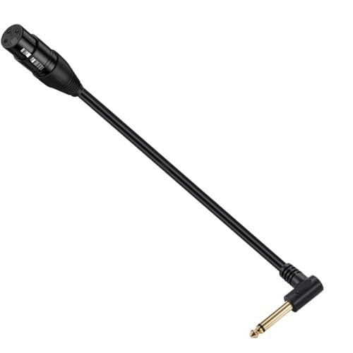 90 Degree 6.35mm (1/4 Inch) Mono TS Plug Male to 3 Pin XLR Female Balanced Microphone Stereo Audio Converter Adapter 50cm/1.6Feet - color: 6.35mm TS to XLR female