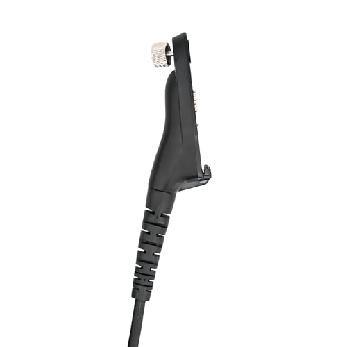 ETMY Multi-Pin Speaker Mic Compatible with APX 6000 7000 8000 & XPR 6000 7000 Series Radios - 360° Rotating Clip, PTT Button & 3.5mm Jack, Secure Locking Connector 1 Pack