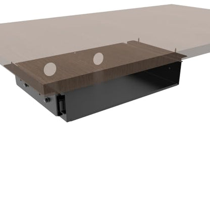 13 inch Under Desk Slide Out Storage Shelf with Cable Managment | Steel Sliding Under Desk Tray Drawer for Standing Desks, Workstations, Cabinet or Gaming