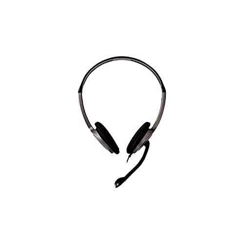 V7 HA212 Lightweight Stereo Headset with Microphone - Black & Grey