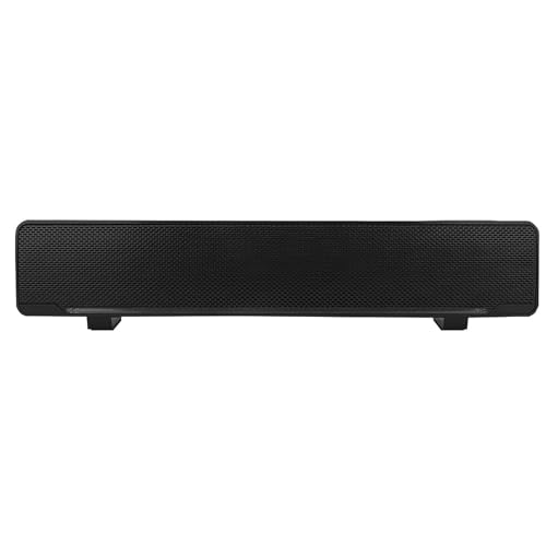 HERCHR USB Speaker Bar Computer Speaker for Desktop, Laptop, PC Speaker Small Soundbar with AUX/USB Connection Portable Mini Sound Bar(Black) - color: Black