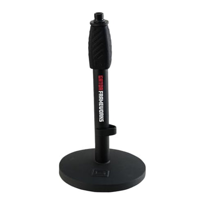 Gator Frameworks Desktop Mic Stand with Round Base and Twist Clutch (GFW-MIC-0601) - size: 6" Weighted Base