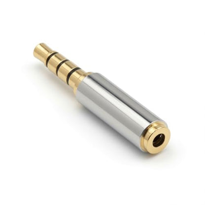 3.5mm Male to 2.5mm Female Headphone Audio Adapter, Silver