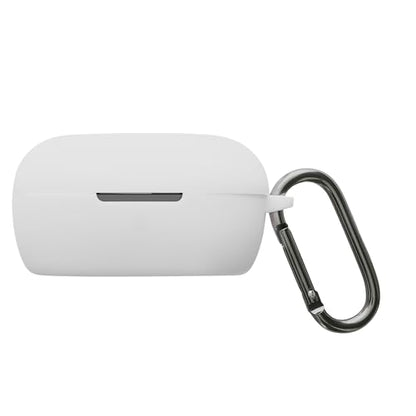 kwmobile Cover for Bose QuietComfort Earbuds Case - Silicone Cover for Earbuds Charging Case - Protective Headphone Holder with Carabiner Clip - White - color: white
