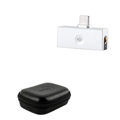 Linsoul Kiwi Ears Allegro Mini Portable IEM DAC, in Ear Monitor Amplifier, USB C to 3.5/4.4mm Output + ZiiGaat PELLEPOD Leather Earbud Case, Waterproof IEM Storage Box